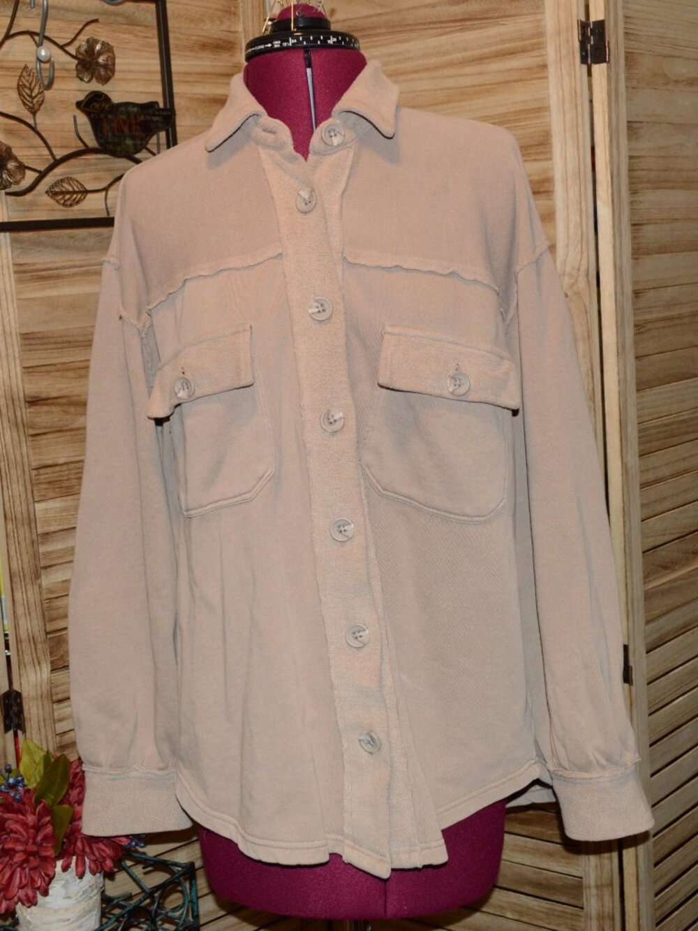 Z Supply XS Tan Abbott Longline French Terry L/S Jacket